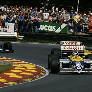 Williams FW11 Ricardo Patrese leads Nigel Mansell. 1986 British Grand Prix
