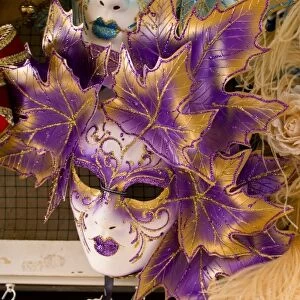 Famous colorful carnival party masks for sale in romantic city of Venice Italy Veneziz