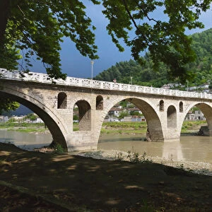 Stone bridge over River Osum, Berat, Albania