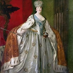 (1729-1796). Empress of Russia, 1762-1796. Painting of Catherine II in her coronation gown, c1762