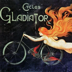 BICYCLE POSTER, c1905. French advertising poster for Gladiator bicycles, c1905