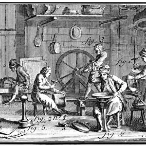 BRAZIER, 18TH CENTURY. Workers making cooking utensils and brass and copper vessels at a brazier