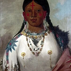 CHEYENNE WOMAN, 1830s. She Who Bathes Her Knees, a Christian convert of the Cheyenne tribe
