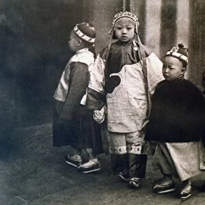 CHINESE IMMIGRANTS, c1900. Immigrant children in San Franciscos Chinatown. Photograph