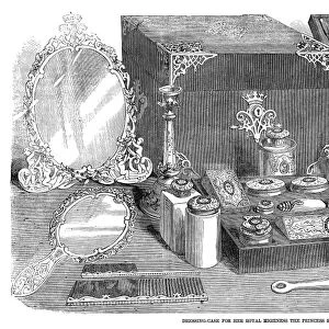 DRESSING CASE, 1858. Dressing case presented as a gift from the Duchess of Kent to Victoria