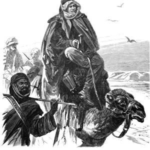 FRIEDRICH GERHARD ROHLFS (1831-1896). German explorer. Rohlfs expedition to the Oasis of Cufra in the Libyan desert, 1878-79. Wood engraving from a contemporary German newspaper