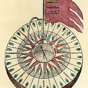 MAGELLAN COMPASS. An early 16th century compass depicted in Antonio Pigafetta s