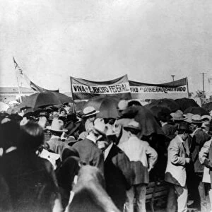 MEXICAN REVOLUTION, 1914. Mass meeting at Torreon, Mexico, in support of the federal army