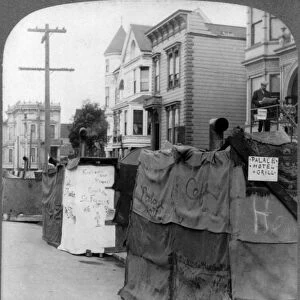 SAN FRANCISCO EARTHQUAKE. Street kitchens named as famous hotels in San Francisco