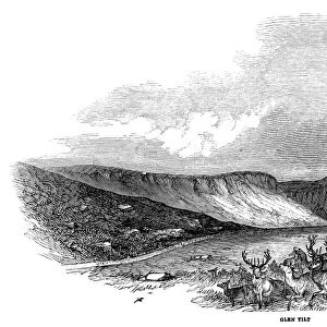 SCOTLAND: GLEN TILT, 1844. Glen Tilt, a glen in Perthshire, Scotland. Engraving