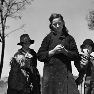 SQUATTER FAMILY, 1941. Children of a squatter family who are preparing to move