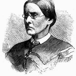 SUSAN B. ANTHONY (1820-1906). American woman-suffrage advocate. Wood engraving, 1873