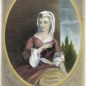 SUSANNA ANNESLEY WESLEY (1669-1742): colored American engraving, 19th century