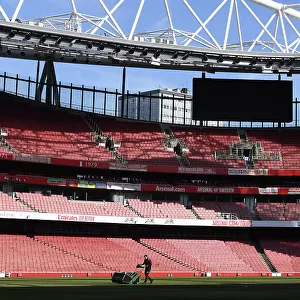 Arsenal FC: Pre-Match Pitch Preparations at Emirates Stadium (2022-23) vs Wolverhampton Wanderers