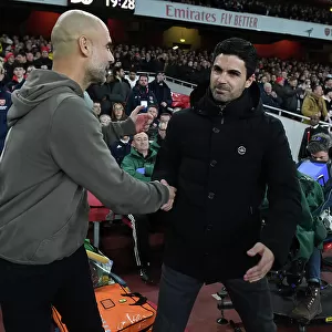 Arsenal vs Manchester City: Mikel Arteta and Pep Guardiola Pre-Match Handshake - Premier League 2022-23