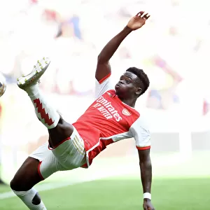 Arsenal's Bukayo Saka in Action at the 2023-24 Community Shield against Manchester City