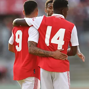 Arsenal's Pre-Season Victory: Eddie Nketiah and Gabriel Jesus Celebrate Goals Against 1. FC Nurnberg