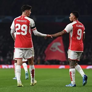 Dynamic Duo: Havertz and Jesus Score First Arsenal Goals in Champions League Win over RC Lens (2023-24)