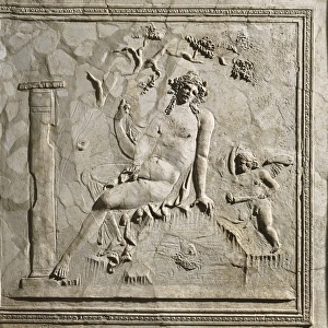 Italy, Castellammare di Stabia, Relief depicting Narcissus, Plaster