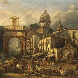 Italy, Naples, Market at Porta Capuana by Giacinto Gigante