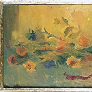 Italy, Rome, painting of flowers