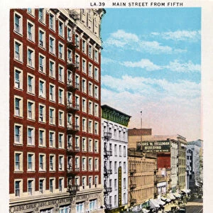 Main Street From Fifth Showing the Hotel Rosslyn, Los Angeles, California