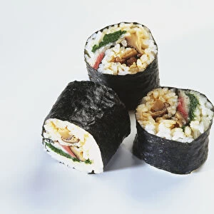 Three sushi rolls