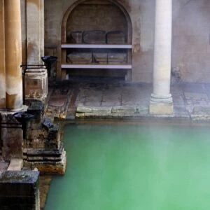 UK, England, Bath, Steaming Roman baths