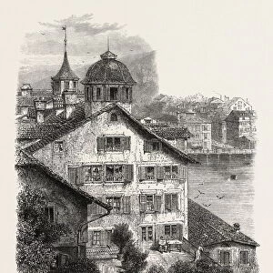 Zwick, from the Lindenhof, Switzerland, 19th century engraving
