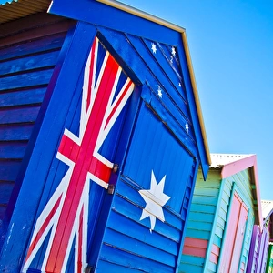 Aussie flag beach hut