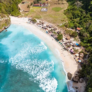 Aerial view of Atuh beach, Nusa Penida, Bali, Indonesia