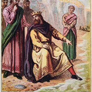 King Canute and the tide, apocryphal anecdote illustrating the piety or humility