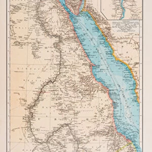 Map of Egypt and Sudan 1896