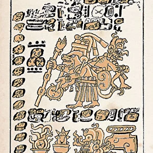 Maya Codex of Dresden page of manuscript