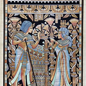 Papyrus Depicting Tutankhamun and His Wife Ankhesenamun