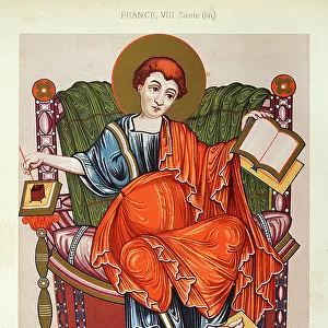 ST. LUKE EVANGELIST Taken from a Book of the Gospels, Taken From A Book Of The Gospels, 8th Century French Religious art