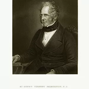 Viscount K. G. Palmerston Victorian Engraving, Circa 1865