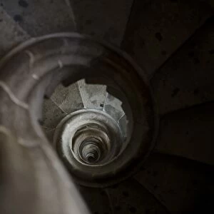 Picture shows the spiral staircase of the Passion facades bell tower (Western