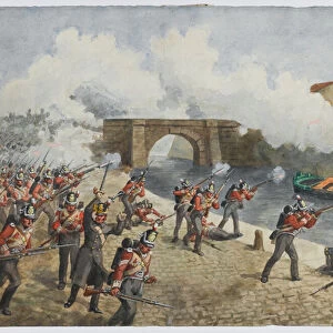 The 27th Inniskilling Regiment at Toulouse, 10 April 1814, circa 1900 (w / c)