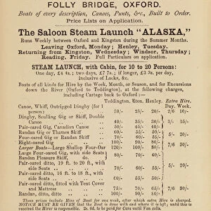 Advertisement in Aldens Oxford Guide, 1888 (engraving)