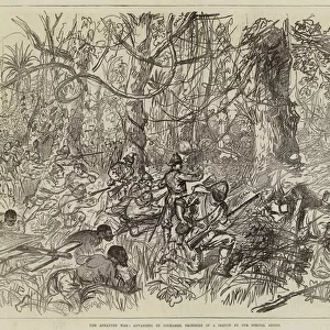 The Ashantee War, advancing on Coomassie (engraving)