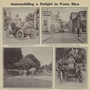 Automobiling a delight in Porto Rico (b / w photo)