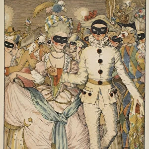 Bal masque, 1918 (colour litho)