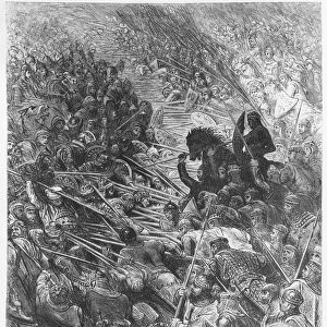 Battle scene, illustration from Orlando Furioso by Ludovico Ariosto (1474-1533)