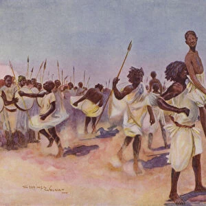 The Borana Bororansi Dance, Somaliland (colour litho)