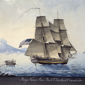 Brig Nancy Ann of Salem leaving Naples, c. 1810 (w / c on paper)