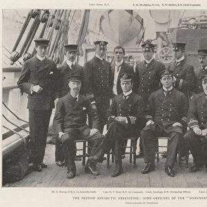 The British Antarctic Expedition, some Officers of the "Discovery"(b / w photo)