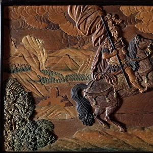 Cavalier Detail of relief carved by Karl Haberstumpf (1656-1724) and sons - detail of a cabinet of wood, made for Emperor Charles VI of the Holy Empire in 1723 at Eger, Czech Republic - (Rider)