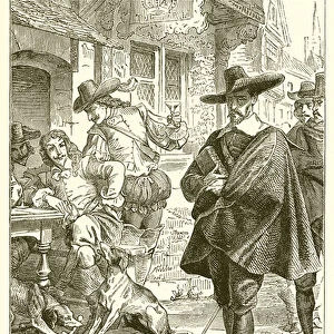 Cavaliers and Puritans. 1600 (engraving)