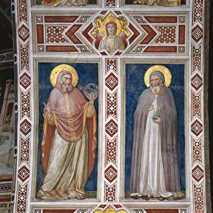 Chapel of the Magadalene, the south wall, intrados: a Saint and St. Augustine, 1307-08 (fresco)
